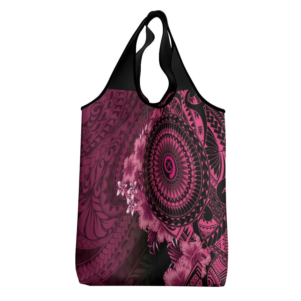 Vanuatu Grocery Bag Hibisus Polynesian Pattern Pink - Polynesian Pride