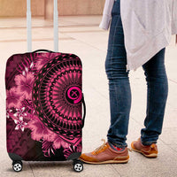 Vanuatu Luggage Cover Hibisus Polynesian Pattern Pink - Polynesian Pride