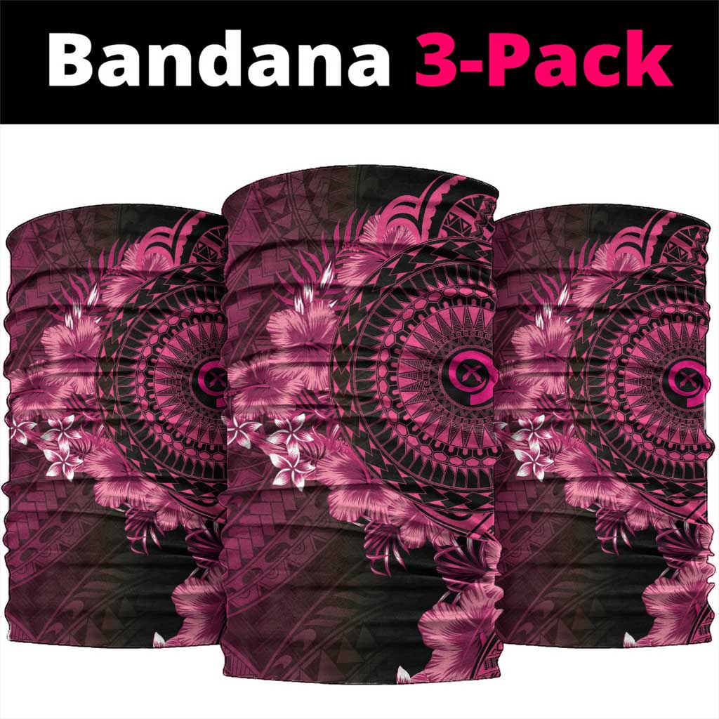 Vanuatu Neck Gaiter Hibisus Polynesian Pattern Pink - Polynesian Pride