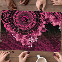 Vanuatu Puzzle Hibisus Polynesian Pattern Pink - Polynesian Pride