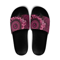 Vanuatu Slide Sandals Hibisus Polynesian Pattern Pink - Polynesian Pride