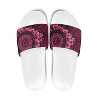 Vanuatu Slide Sandals Hibisus Polynesian Pattern Pink - Polynesian Pride
