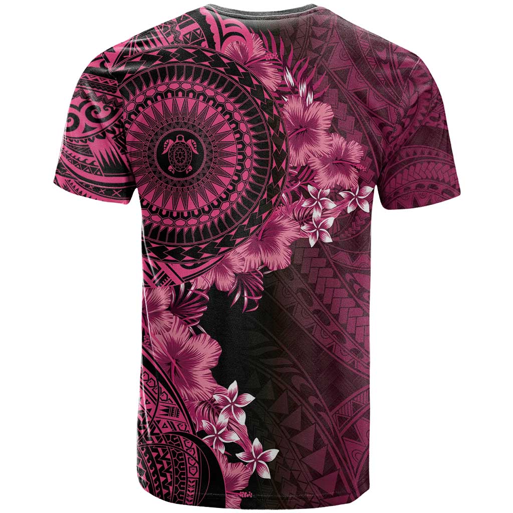 Vanuatu T Shirt Hibisus Polynesian Pattern Pink - Polynesian Pride