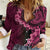 Vanuatu Women Casual Shirt Hibisus Polynesian Pattern Pink - Polynesian Pride