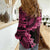 Vanuatu Women Casual Shirt Hibisus Polynesian Pattern Pink - Polynesian Pride