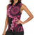 Vanuatu Women Sleeveless Polo Shirt Hibisus Polynesian Pattern Pink - Polynesian Pride