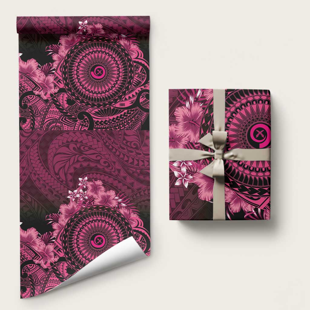 Vanuatu Wrapping Paper Hibisus Polynesian Pattern Pink - Polynesian Pride