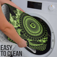 Vanuatu Bathroom Set Hibisus Polynesian Pattern Green - Polynesian Pride