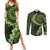 Vanuatu Couples Matching Summer Maxi Dress and Long Sleeve Button Shirt Hibisus Polynesian Pattern Green - Polynesian Pride