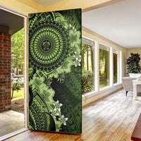 Vanuatu Door Cover Hibisus Polynesian Pattern Green - Polynesian Pride