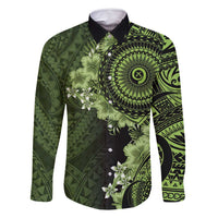 Vanuatu Family Matching Mermaid Dress and Hawaiian Shirt Hibisus Polynesian Pattern Green - Polynesian Pride