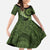 Vanuatu Family Matching Off The Shoulder Long Sleeve Dress and Hawaiian Shirt Hibisus Polynesian Pattern Green - Polynesian Pride
