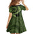 Vanuatu Family Matching Off Shoulder Short Dress and Hawaiian Shirt Hibisus Polynesian Pattern Green - Polynesian Pride