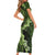 Vanuatu Family Matching Short Sleeve Bodycon Dress and Hawaiian Shirt Hibisus Polynesian Pattern Green - Polynesian Pride
