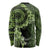 Vanuatu Long Sleeve Shirt Hibisus Polynesian Pattern Green - Polynesian Pride