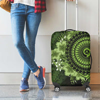 Vanuatu Luggage Cover Hibisus Polynesian Pattern Green - Polynesian Pride