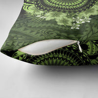 Vanuatu Pillow Cover Hibisus Polynesian Pattern Green - Polynesian Pride