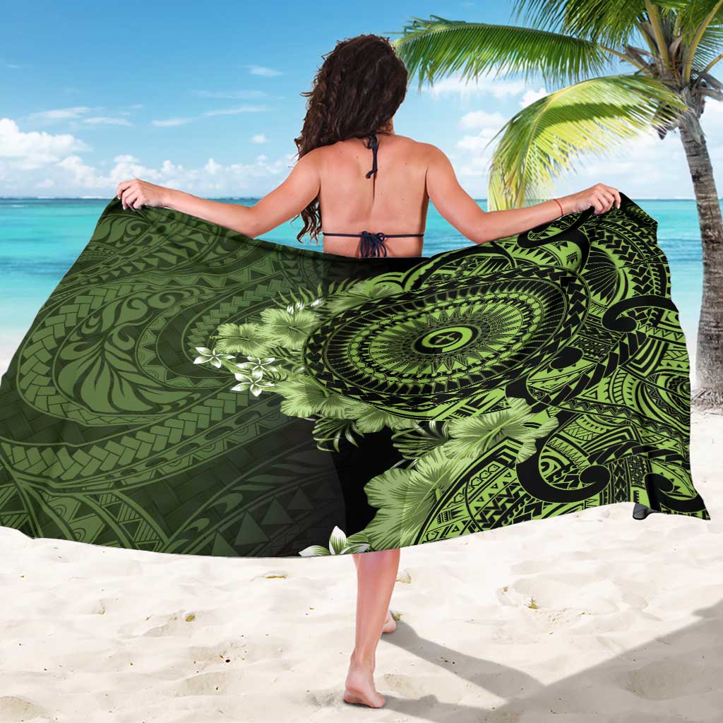 Vanuatu Sarong Hibisus Polynesian Pattern Green - Polynesian Pride
