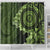 Vanuatu Shower Curtain Hibisus Polynesian Pattern Green - Polynesian Pride