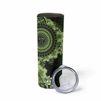 Vanuatu Skinny Tumbler Hibisus Polynesian Pattern Green - Polynesian Pride