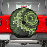 Vanuatu Spare Tire Cover Hibisus Polynesian Pattern Green - Polynesian Pride