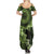 Vanuatu Summer Maxi Dress Hibisus Polynesian Pattern Green - Polynesian Pride