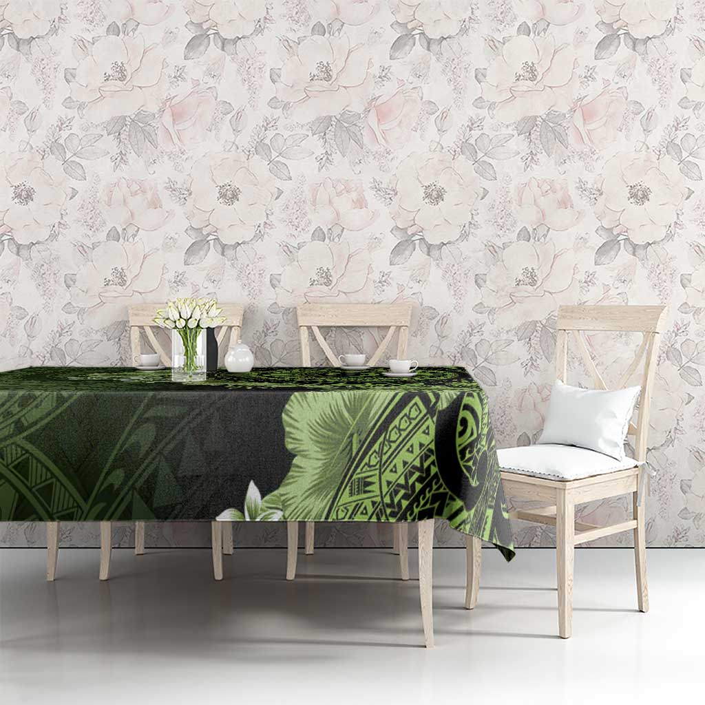 Vanuatu Tablecloth Hibisus Polynesian Pattern Green - Polynesian Pride