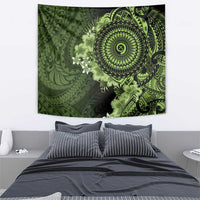 Vanuatu Tapestry Hibisus Polynesian Pattern Green - Polynesian Pride
