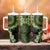 Vanuatu Tumbler With Handle Hibisus Polynesian Pattern Green - Polynesian Pride