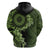 Vanuatu Zip Hoodie Hibisus Polynesian Pattern Green - Polynesian Pride