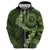 Vanuatu Zip Hoodie Hibisus Polynesian Pattern Green - Polynesian Pride