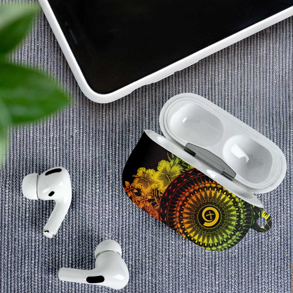 Vanuatu AirPods Case Hibisus Polynesian Pattern Reggae - Polynesian Pride