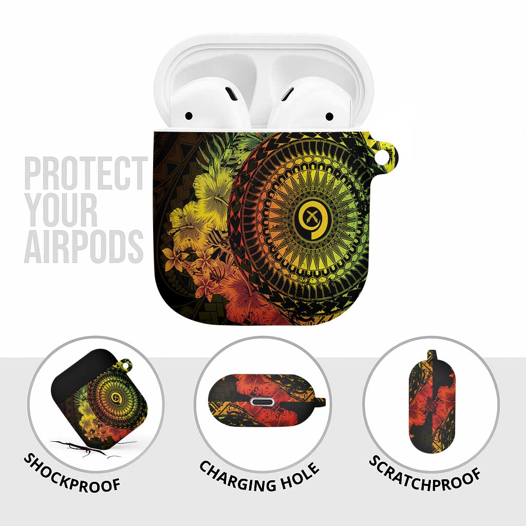 Vanuatu AirPods Case Hibisus Polynesian Pattern Reggae - Polynesian Pride