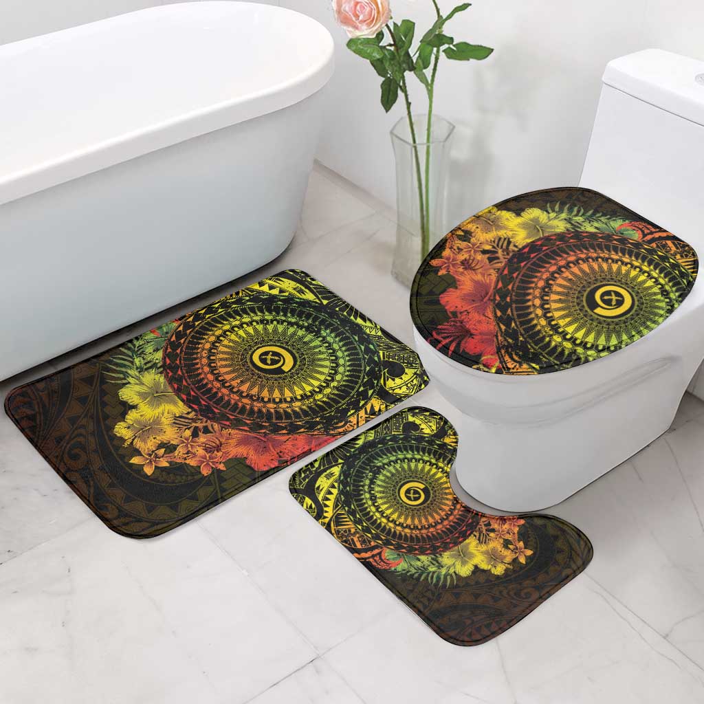 Vanuatu Bathroom Set Hibisus Polynesian Pattern Reggae - Polynesian Pride