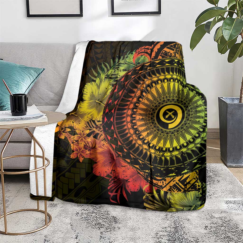 Vanuatu Blanket Hibisus Polynesian Pattern Reggae - Polynesian Pride