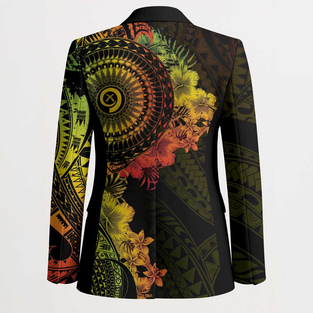 Vanuatu Blazer Hibisus Polynesian Pattern Reggae - Polynesian Pride