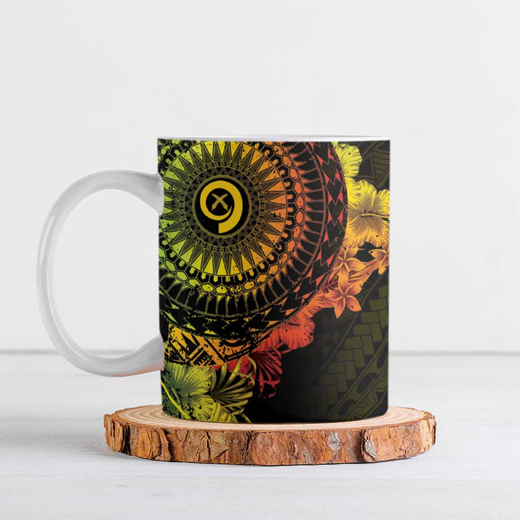 Vanuatu Ceramic Mug Hibisus Polynesian Pattern Reggae - Polynesian Pride