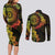 Vanuatu Couples Matching Long Sleeve Bodycon Dress and Long Sleeve Button Shirt Hibisus Polynesian Pattern Reggae - Polynesian Pride