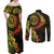 Vanuatu Couples Matching Off Shoulder Maxi Dress and Long Sleeve Button Shirt Hibisus Polynesian Pattern Reggae - Polynesian Pride