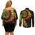 Vanuatu Couples Matching Off Shoulder Short Dress and Long Sleeve Button Shirt Hibisus Polynesian Pattern Reggae - Polynesian Pride