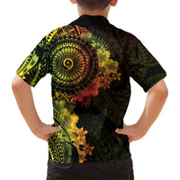 Vanuatu Family Matching Long Sleeve Bodycon Dress and Hawaiian Shirt Hibisus Polynesian Pattern Reggae - Polynesian Pride