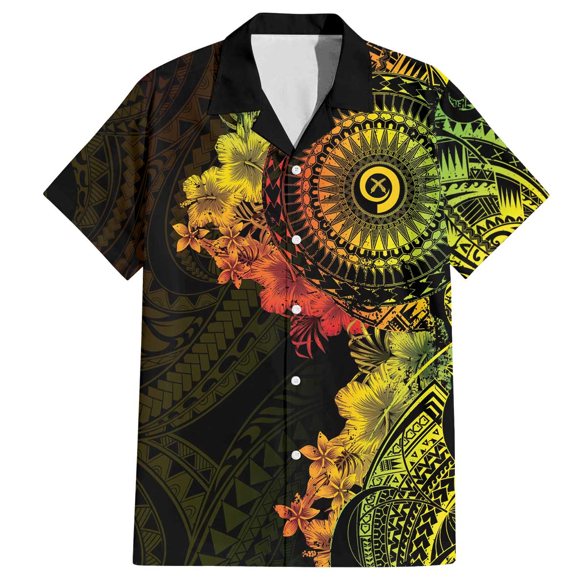Vanuatu Family Matching Off The Shoulder Long Sleeve Dress and Hawaiian Shirt Hibisus Polynesian Pattern Reggae - Polynesian Pride