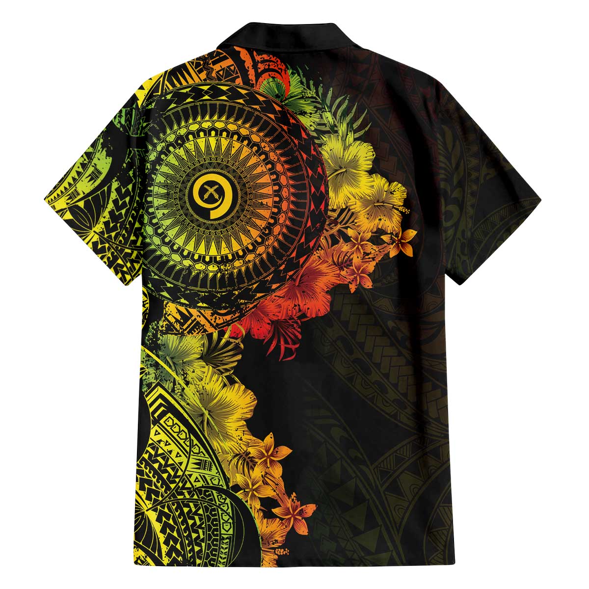 Vanuatu Family Matching Off The Shoulder Long Sleeve Dress and Hawaiian Shirt Hibisus Polynesian Pattern Reggae - Polynesian Pride