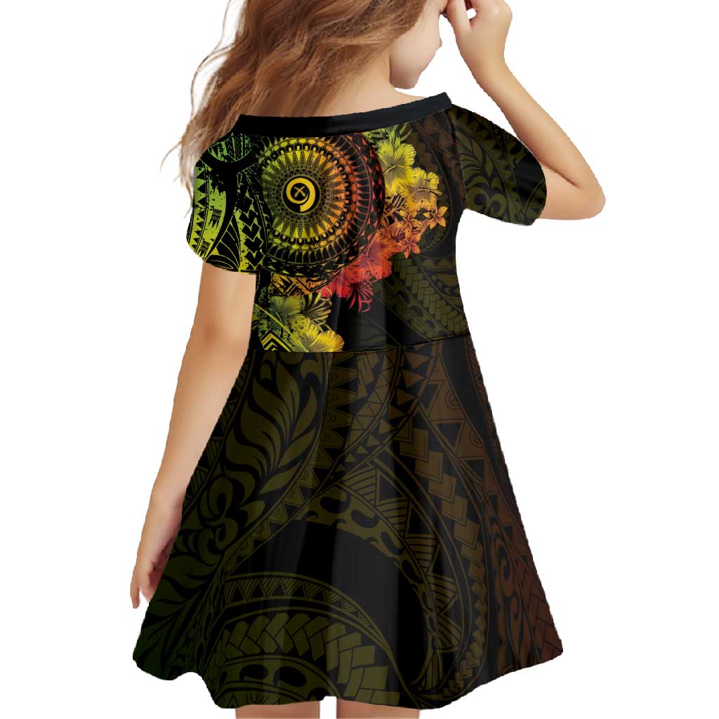 Vanuatu Family Matching Short Sleeve Bodycon Dress and Hawaiian Shirt Hibisus Polynesian Pattern Reggae - Polynesian Pride