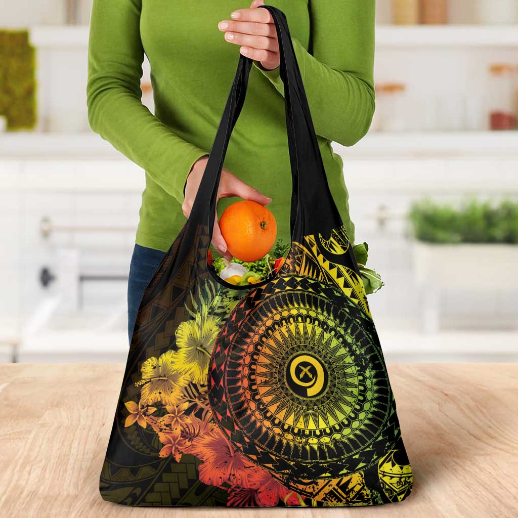 Vanuatu Grocery Bag Hibisus Polynesian Pattern Reggae - Polynesian Pride