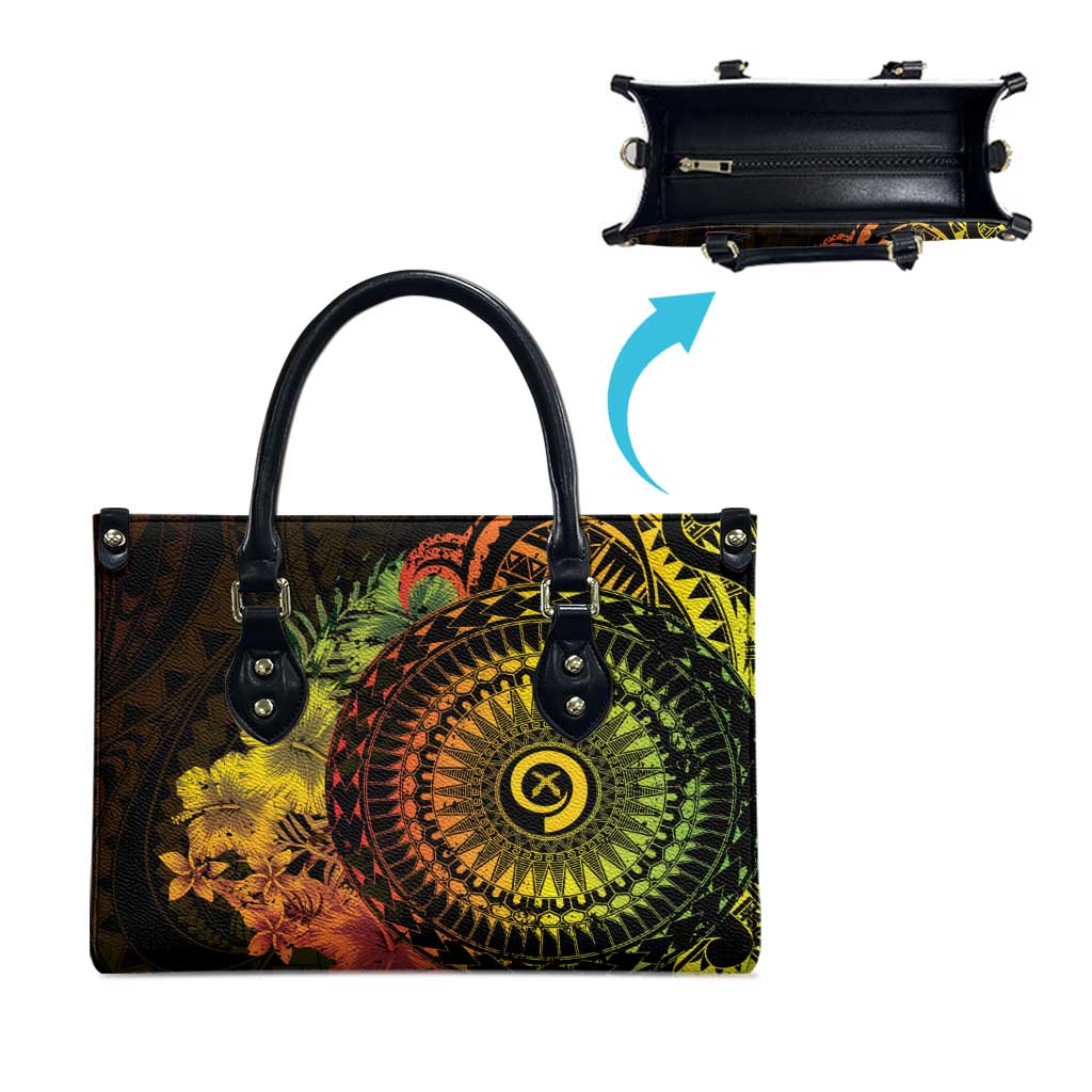 Vanuatu Leather Bag Hibisus Polynesian Pattern Reggae - Polynesian Pride