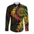Vanuatu Long Sleeve Button Shirt Hibisus Polynesian Pattern Reggae - Polynesian Pride
