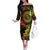Vanuatu Off The Shoulder Long Sleeve Dress Hibisus Polynesian Pattern Reggae - Polynesian Pride