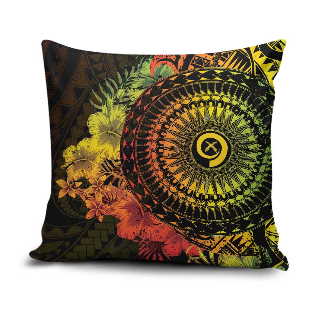 Vanuatu Pillow Cover Hibisus Polynesian Pattern Reggae - Polynesian Pride