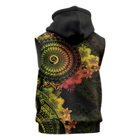 Vanuatu Sleeveless Zip Hoodie Hibisus Polynesian Pattern Reggae - Polynesian Pride